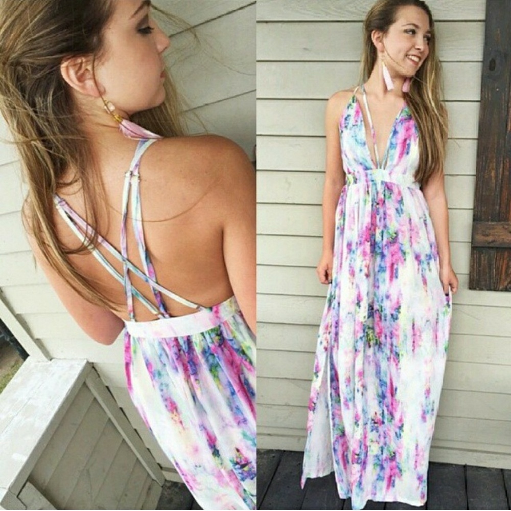 Watercolor maxi dress